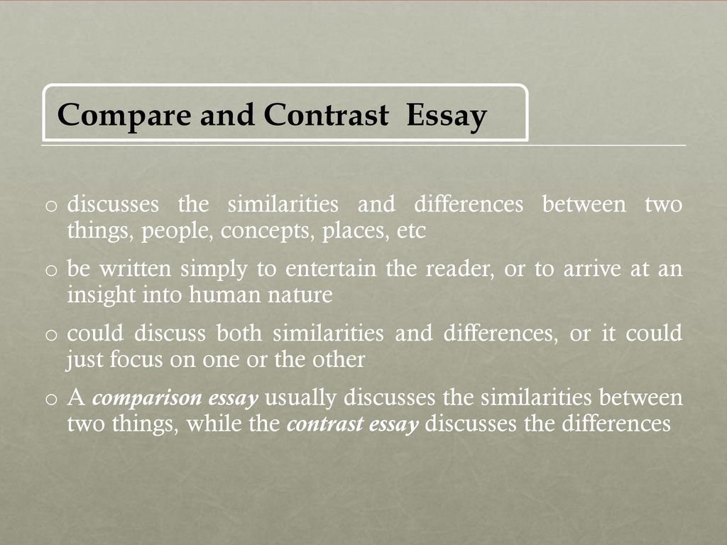 Compare and contrast essay between two jobs